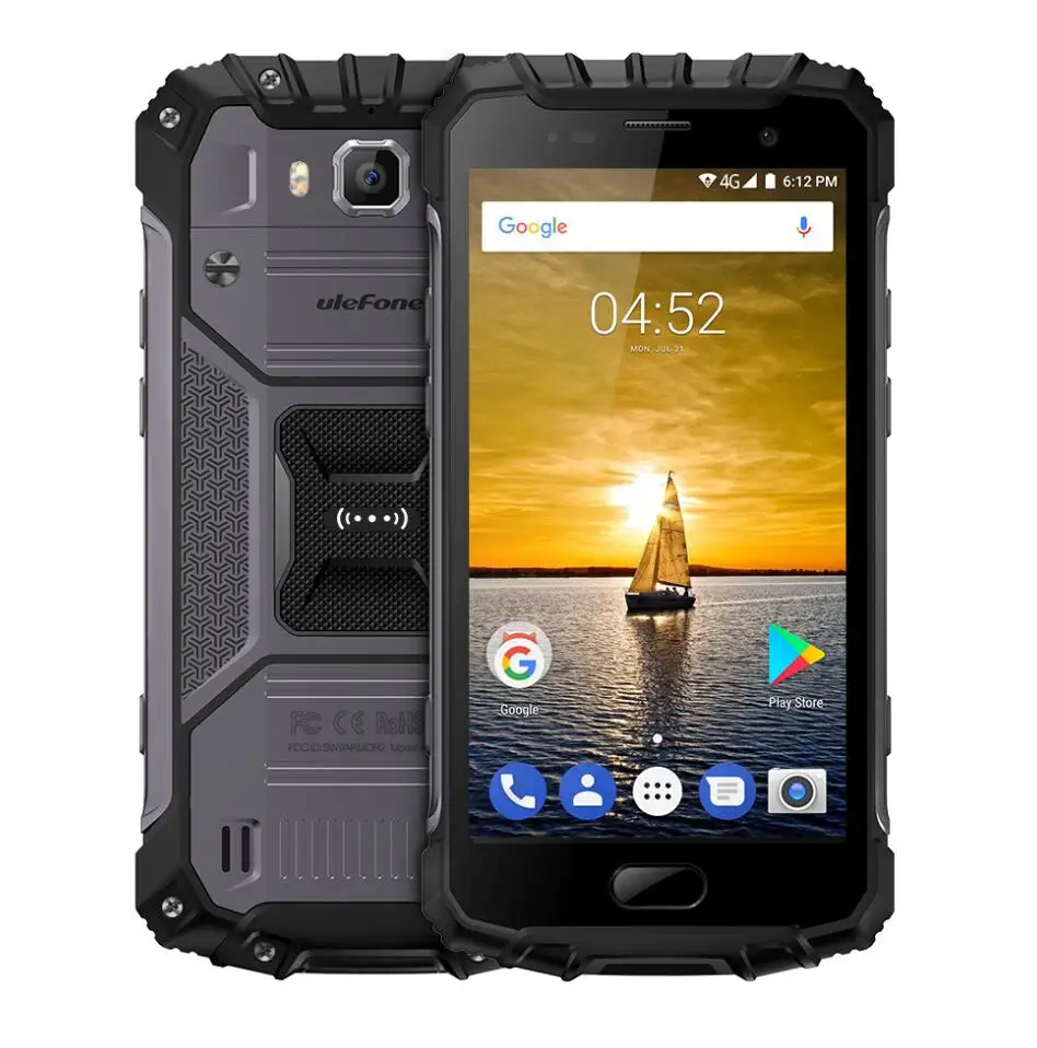 Ulefone Armor 2 смартфон IP68 Водонепроницаемый Android 7,0 5," FHD Helio P25 Восьмиядерный 6 ГБ 64 Гб 2,6 ГГц 4700 мАч NFC 4G мобильный телефон - Цвет: Black