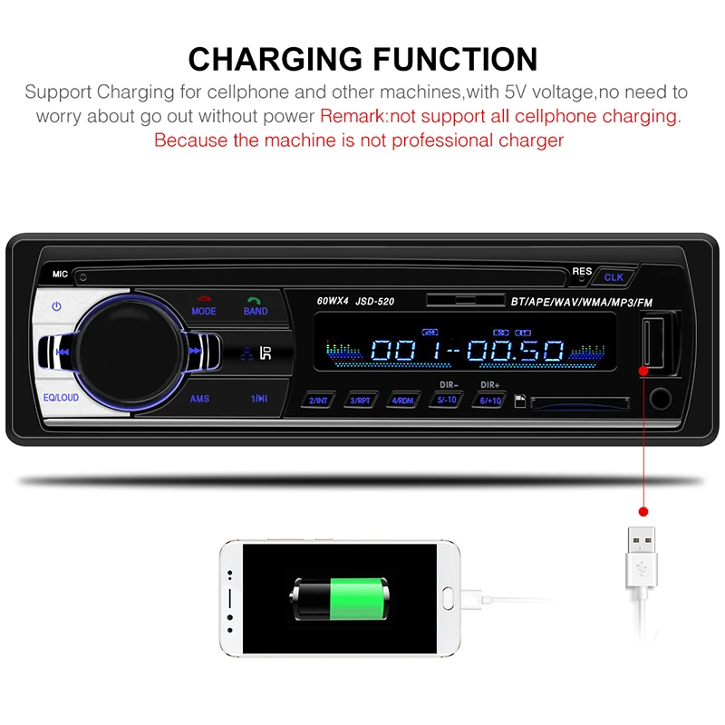 Авторадио 12 в Bluetooth V2.0 автомобильный стерео в тире 1 Din FM Aux вход приемник SD USB MP3 MMC WMA автомобильный Радио плеер