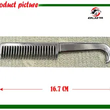 Алюминий расческа лошадь, ручной полировкой лошадь ухода.(cb9052
