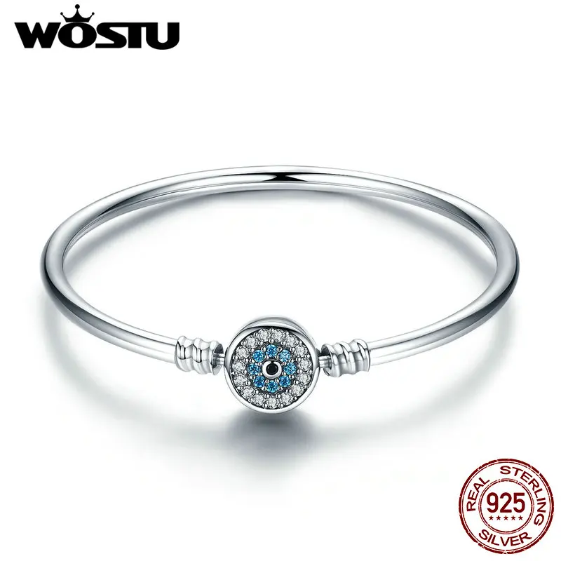 Женский браслет WOSTU из 100% стерлингового серебра 925 пробы с глазами Самсары