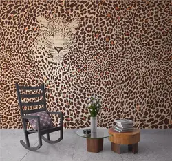 Пользовательские 3d обои Леопард винтажный узор животное абстрактный фон Стена Высококачественный водонепроницаемый материал