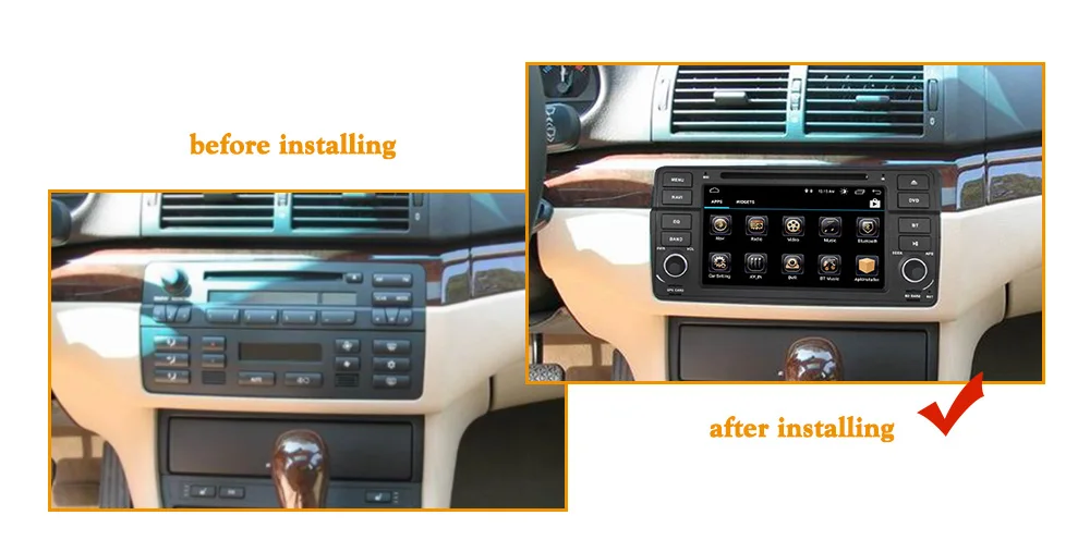 Perfect NaviFly New Arrival! android 8.1 system car radio car gps dvd player for BMW E46 M3 1998-2006 support wifi bluetooth dvd navi FM 4