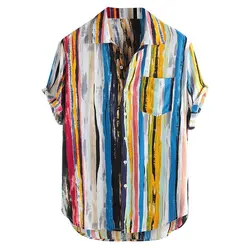 JAYCOSIN Летняя мужская разноцветная одноцветная Открытая грудь летняя футболка с карманом круглая оторочка рубашка с короткими рукавами