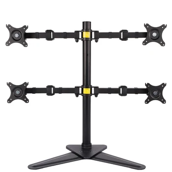 

D2Q Desktop Stand Full Motion 4 Screen Monitor Holder Mount Arm Retractable Quad Screen LED LCD Display Stand Bracket