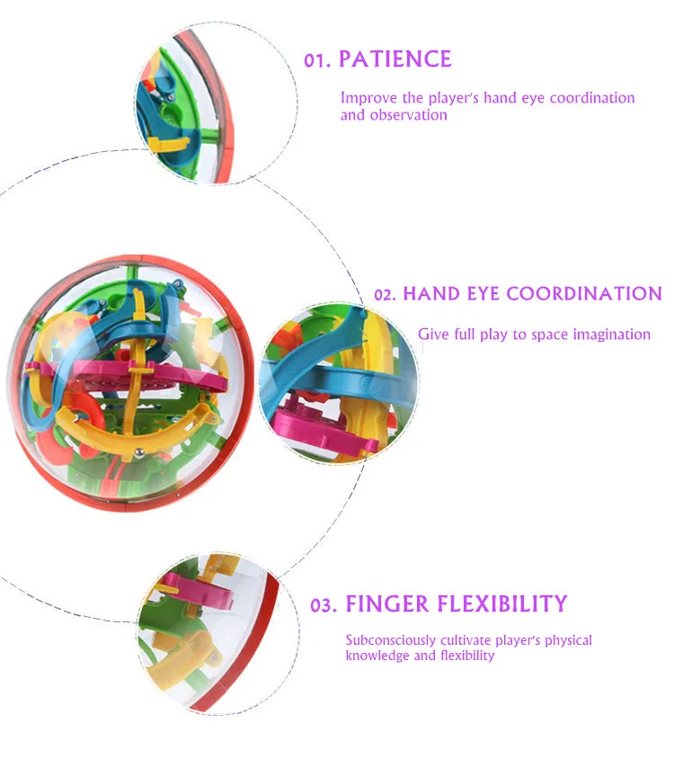 3D магический шар-лабиринт, волшебный Интеллектуальный шар, развивающие игрушки, Мраморная игра-головоломка, IQ игрушки с балансом для детей, 4 стиля в коробке