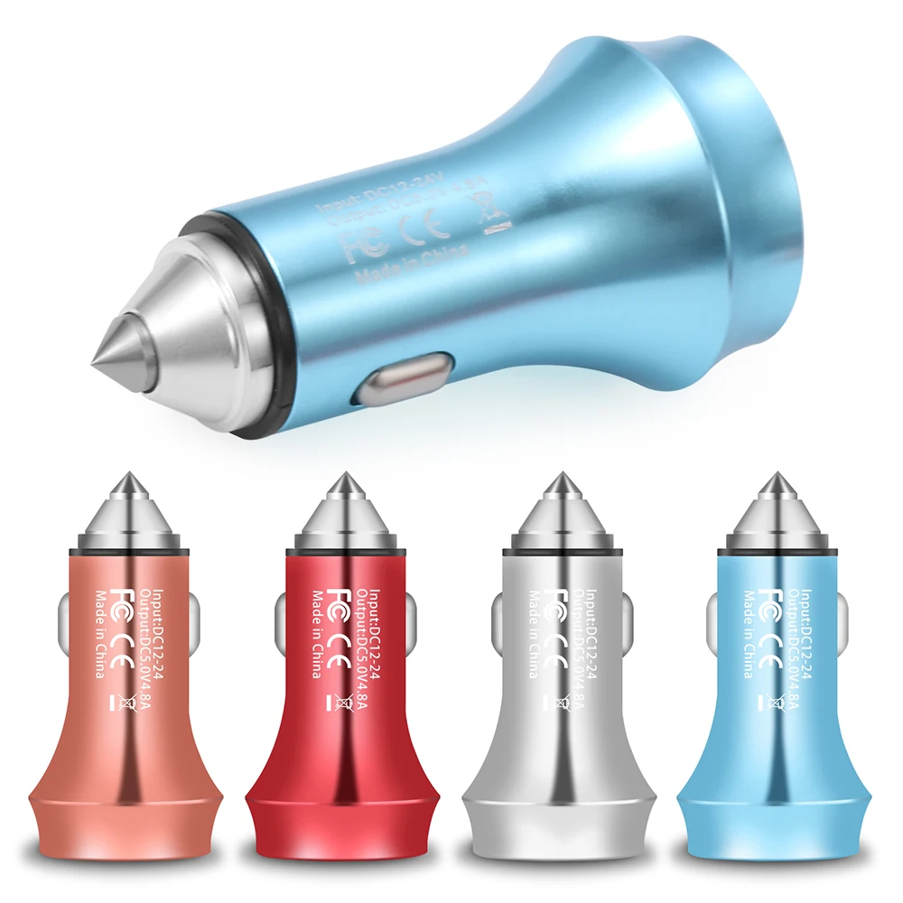 

Fast Charging Car Aluminum Alloy Dual 2 Port USB Digital Display Phone Charger Cigarette Socket Adapter Electronics Accesories