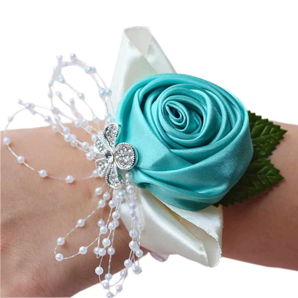1 pcs Wrist Corsage Rose Flower Wedding Bridal Bridesmaids Decorative