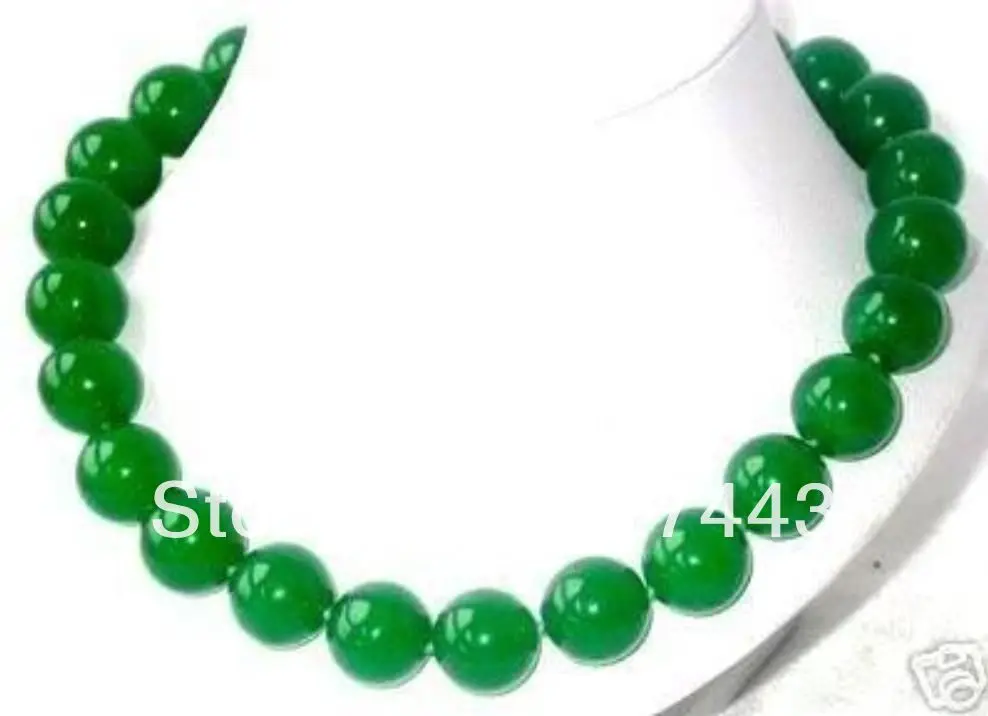

Wholesale Huge Natural 16mm Green Imperial Jade Round Beads Necklace 18'' AAA
