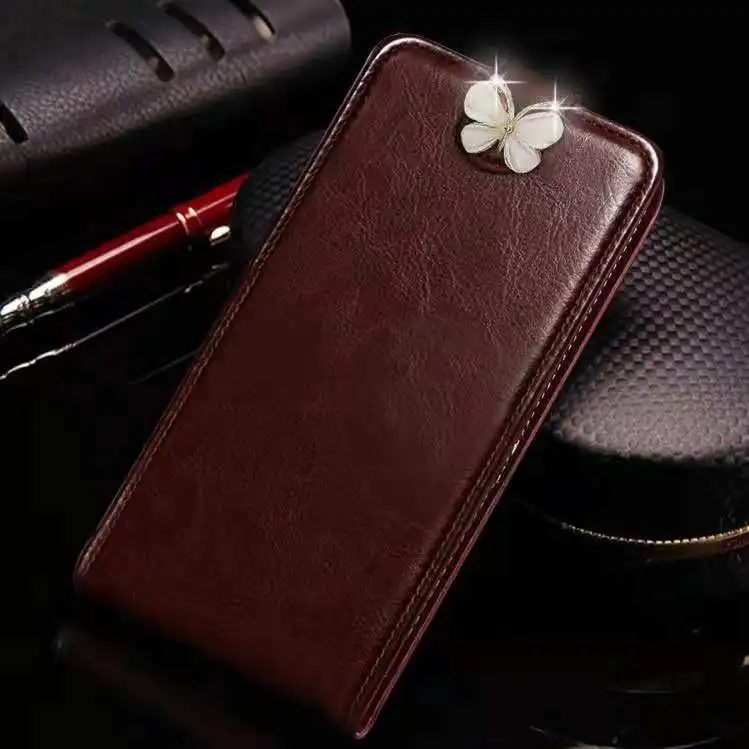 Чехол для Blackview A60, роскошный чехол-бумажник из искусственной кожи, чехол для телефона, чехол для Blackview A60, откидной защитный чехол - Цвет: Brown With Butterfly