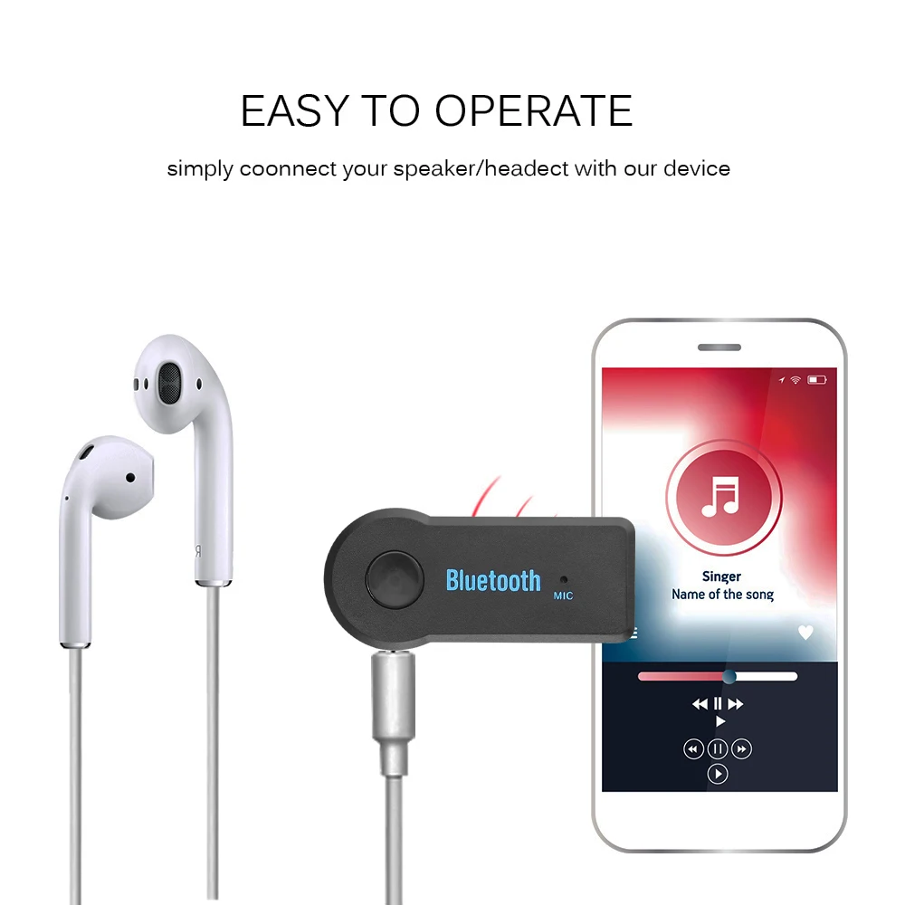 Автомобильный комплект Bluetooth с разъемом подачи внешнего сигнала AUX 3 5 мм Джек для