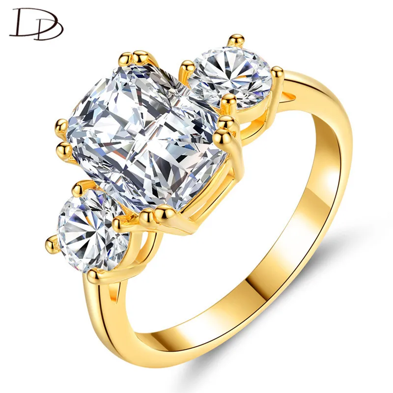 DODO Three AAA циркон золотые кольца для женщин большой камень Bague элегантных дам