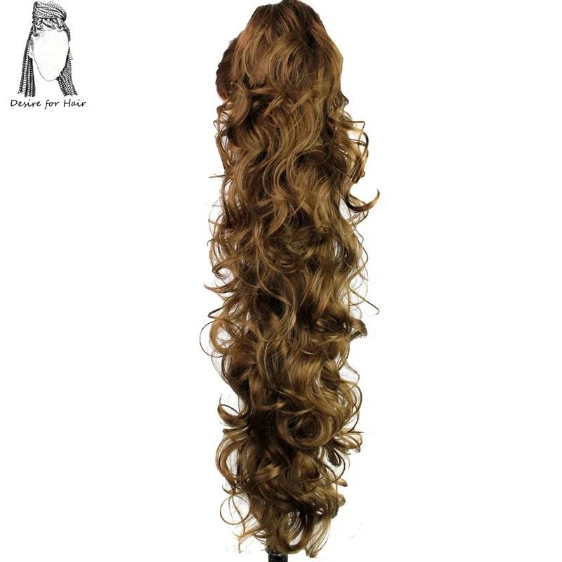 Desire for hair 30 дюймов длинные вьющиеся когти клип конский хвост термостойкие синтетические шиньоны поддельные волосы для наращивания