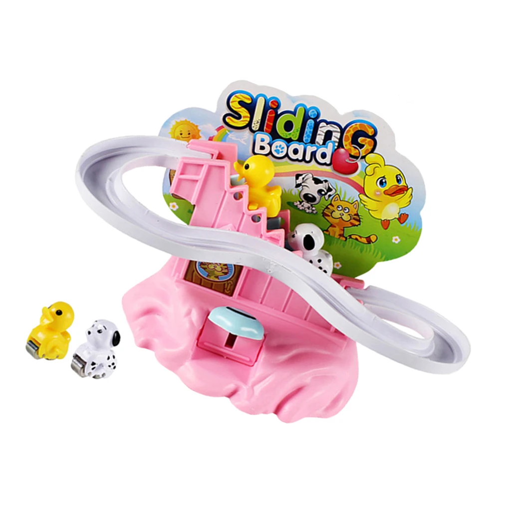 Plastic Manual Dog Climb Stair Manual Railway Track Animals Slide Interactive Toy