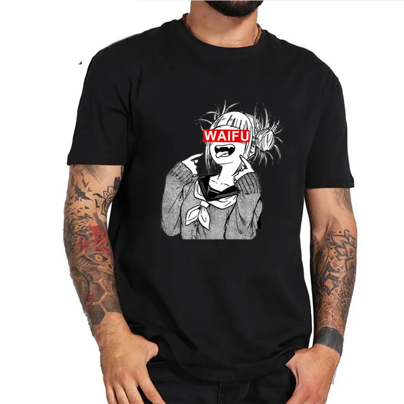

Himiko Toga Jap Lolita Logo shirt homme Sexy Anime Waifu Ahegao Boys T shirt male Waifu camiseta Tees Waifu t-shirt for men Tees