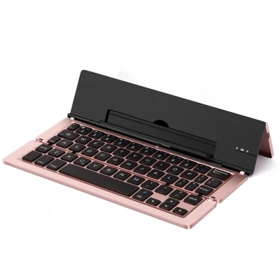 Basix Bluetooth складная беспроводная сенсорная клавиатура складная мини-клавиатура для IOS/Android/Windows ipad планшет клавиатура - Цвет: pink