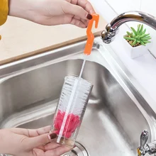 Щетка для бутылок с длинной ручкой, очиститель стеклянной бутылки для воды, инструменты для очистки, щетка для чистки бутылки, двухслойный материал