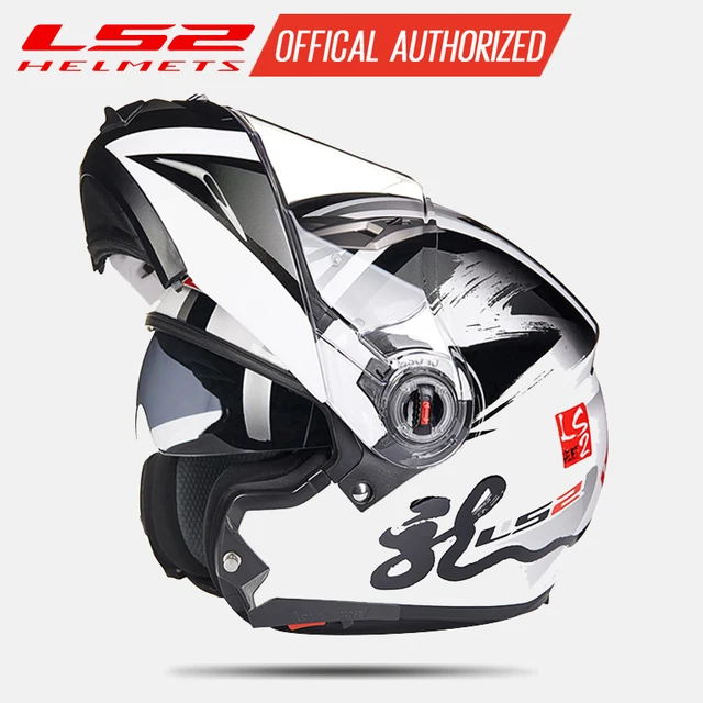 Ls2 Ff370 Hommes Flip Up Moto Rcycle Casque Double Bouclier Avec