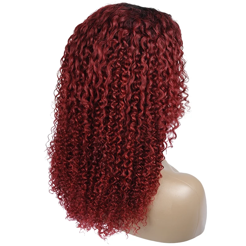 Pinshair T1B/99J бордовый Синтетические волосы на кружеве человеческих волос парики для Для женщин Синтетические волосы на кружеве парик Ombre