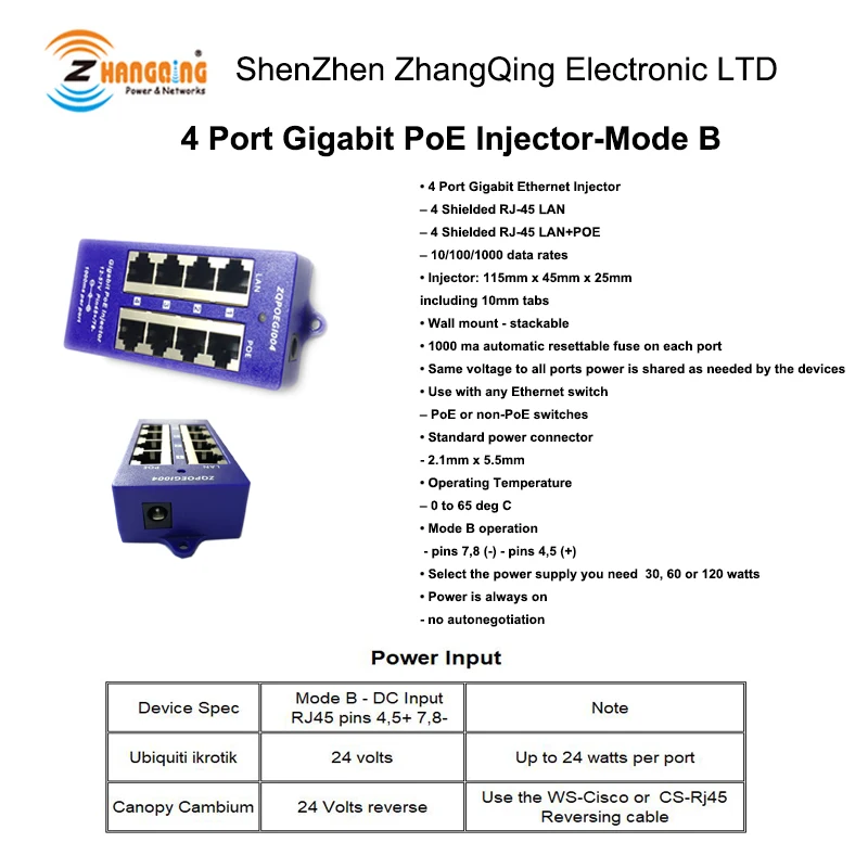 PoE Injector Patch Panel Mode B Gigabit PoE Injector 1000Mbps PoE Patch Panel 802.3af For up to 8 IP Cameras WiFi Access Point(AP)