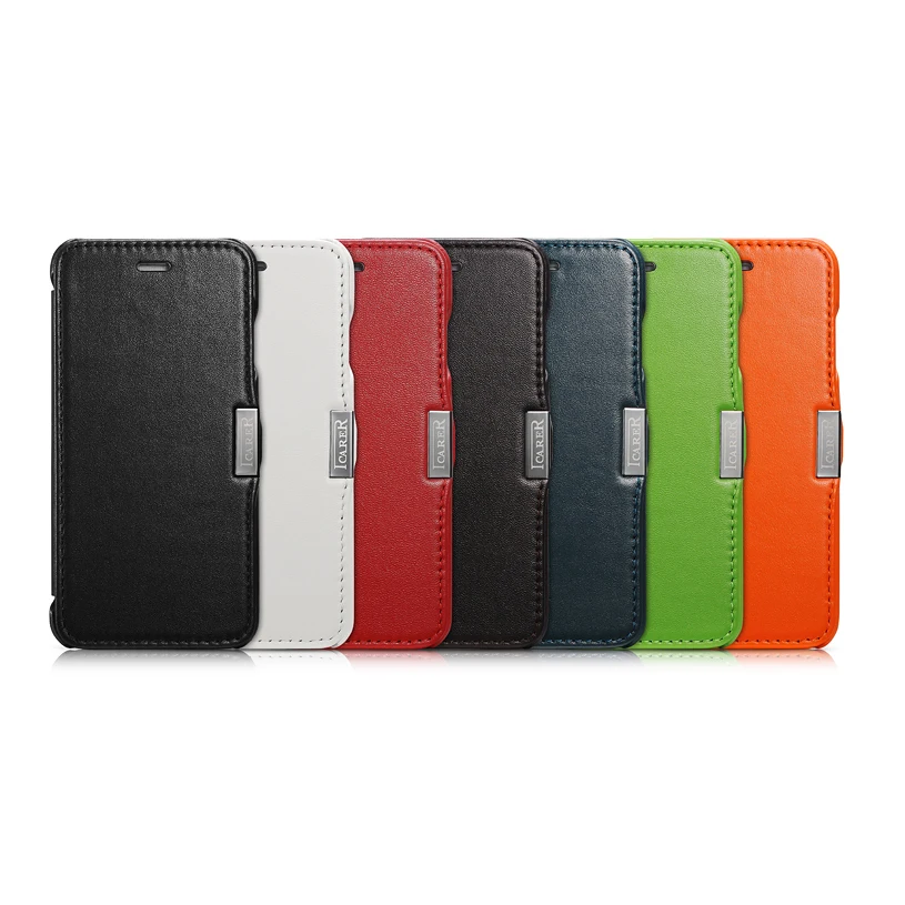 

ICARER Elegant Geniune Leather Side-open Design Hand Made Flip Case For iPhone 6 6s 4.7 inch Colorful Phone Case