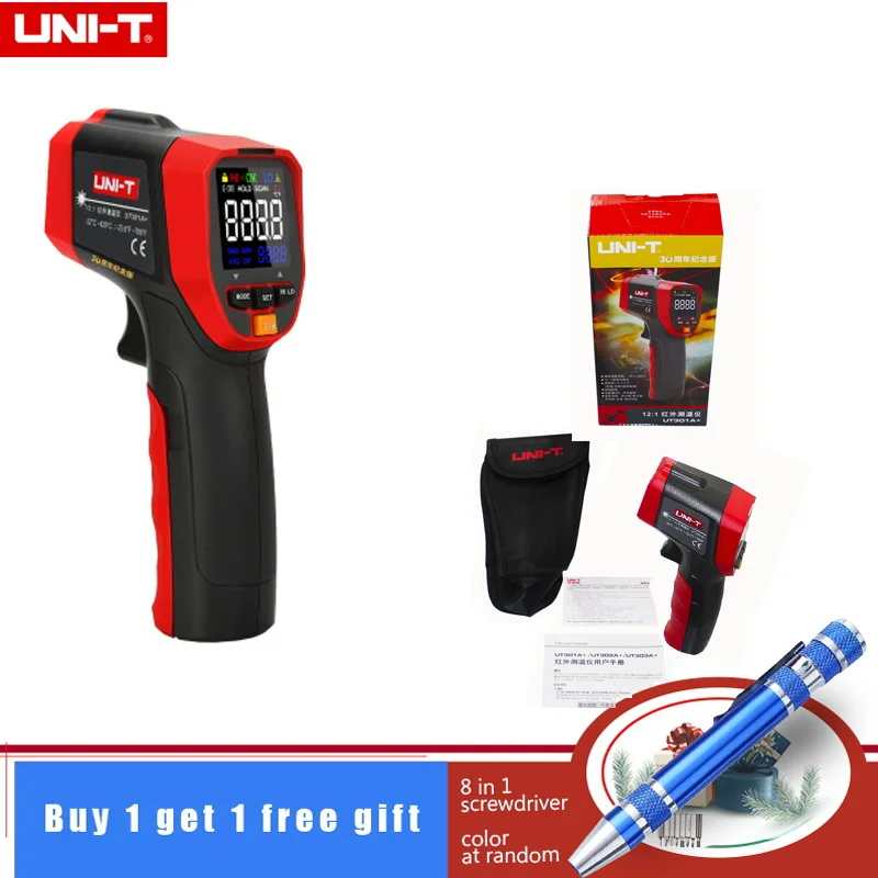 UNI T UT301A+ Infrared Thermometer; high definition color screen