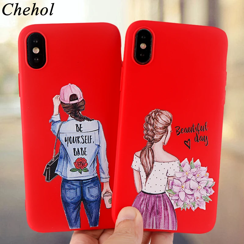 Classy Phone Case for IPhone X XS MAX XR 8 7 6s Plus Cases Back Of Beauty Girl Soft Silicone Fitted Covers Accessories |
