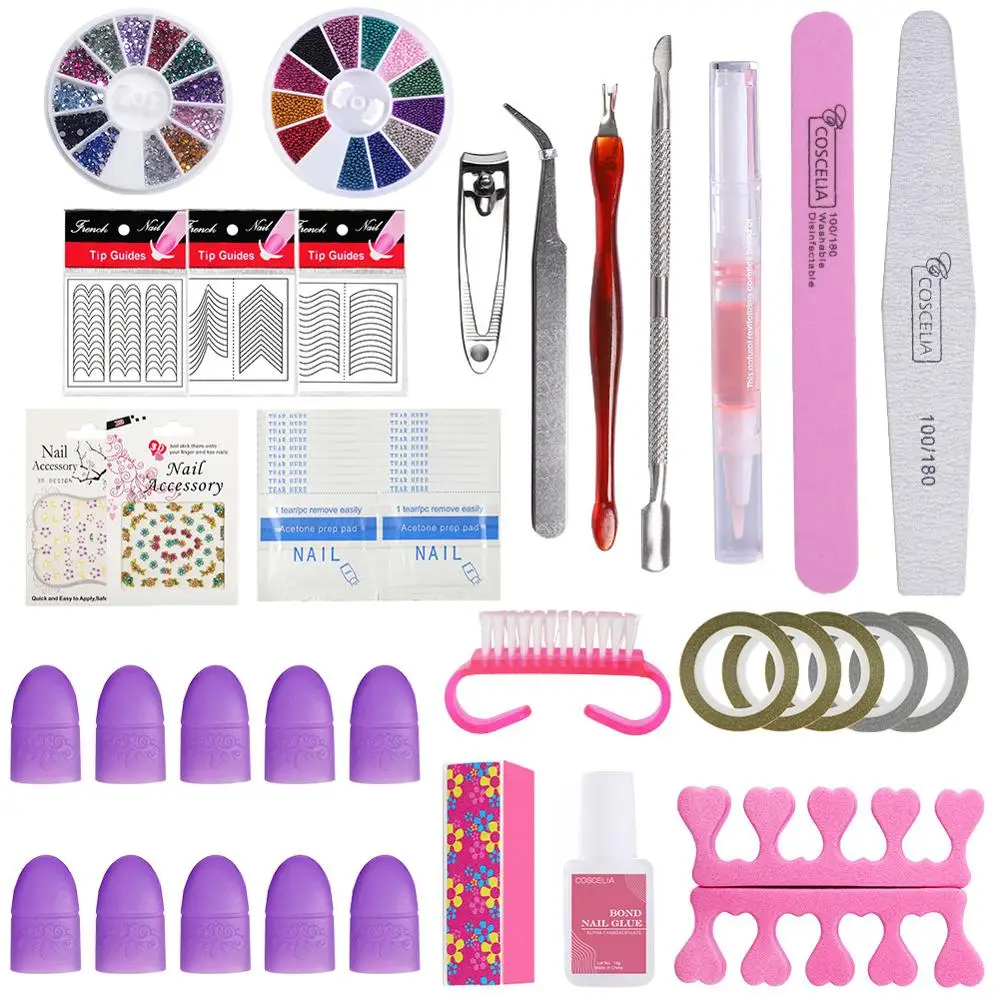Online Lámpara de juego de manicura para uñas de Gel Set de esmalte de uñas 6 10 12 Uds Kit de herramientas para manicura, barniz de Gel UV, todo para Kit de manicura
