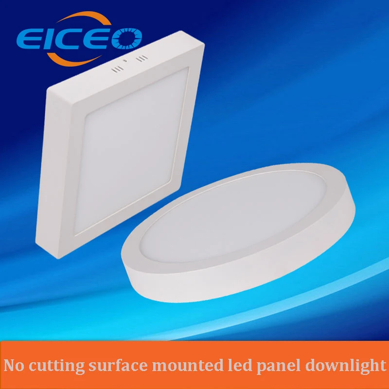 

(EICEO) Free Shipping 6W 12W 18W 24W Round Square LED Panel Light Surface Mounted Downlight Lighting Ceiling Lamp AC85-265V