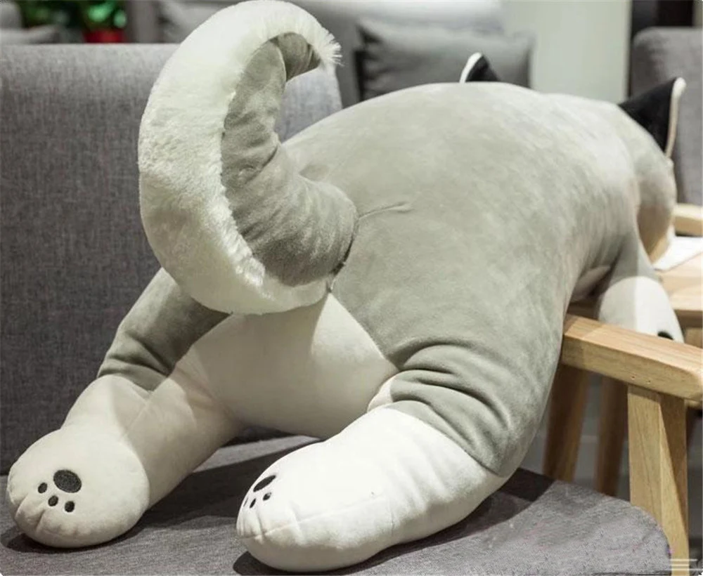 Fancytrader Giant Pop Cute Soft Cartoon Lying Husky Plush Doll Pillow Big Stuffed Animal Dog Toy Baby Present 3 Sizes7