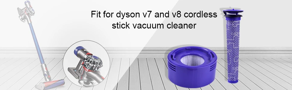 Предварительно и после замены моторного фильтра для Dyson V8 и V7 беспроводной вакуумный Комплект фильтров, семейный пакет для вашего Dyson Vac