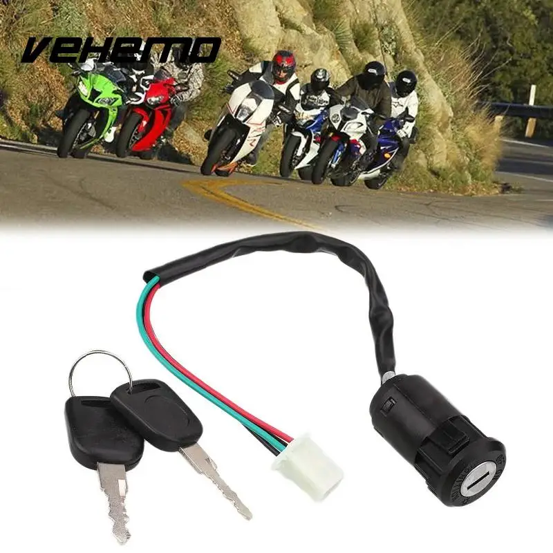 Vehemo 1X Motorcycle Ignition Switch Key For Honda Yamaha Kawasaki