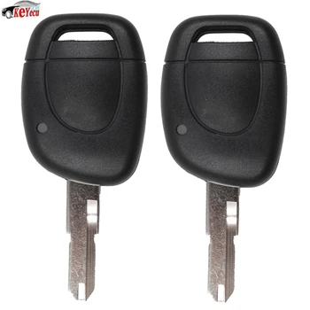 

KEYECU 2 Pcs/lot Replacement Shell Remote Key Case Fob 1 Button for Renault Twingo Clio Kangoo Master with Battery Holder