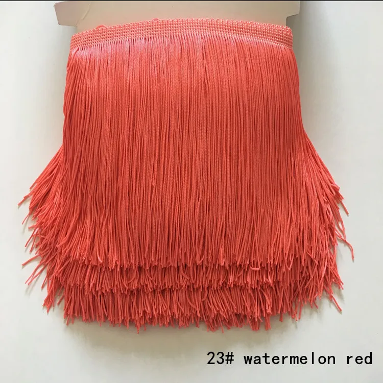 20 м/лот 15 см широкая кружевная бахрома отделка кисточка бахрома отделка для DIY латинское платье сценическая одежда аксессуары кружевная лента - Цвет: watermelon red