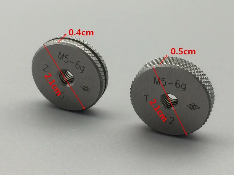 T+ Z Метрическая Резьба Кольцевой Калибр M5-6g Калибр инструменты(набор из 2) для обнаружения стандартного диаметра внешней резьбы