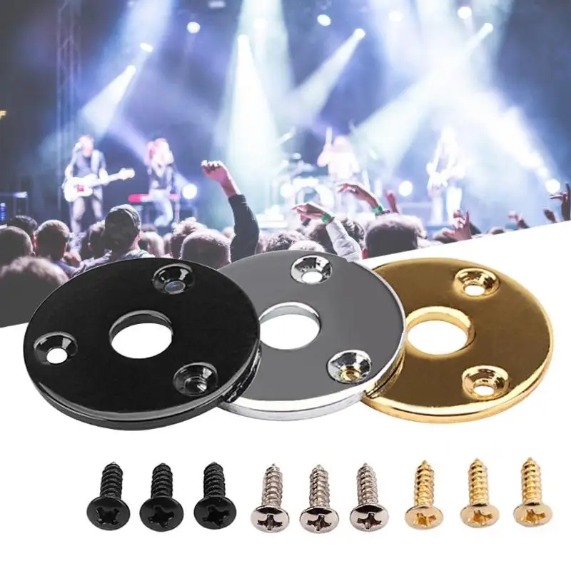 1PCS Round Jack Plate Guitar Output Jack Plug Socket Circular Metal