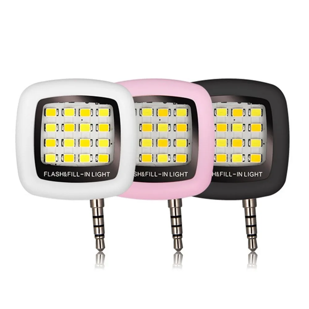 

ICOCO 16pcs LED Mini Flash Fill Light Bright LED Video Light Lamp Suitable For Phone Selfie Brightness Photography Lamp 3.5mm