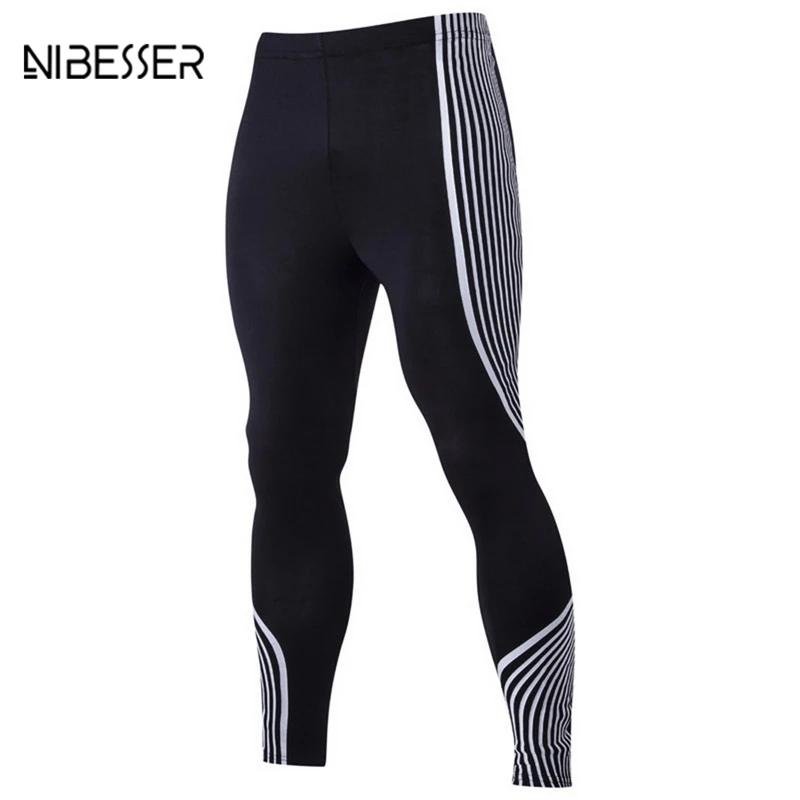 Buy NIBESSER Striped Printed Elastic Compression Pants