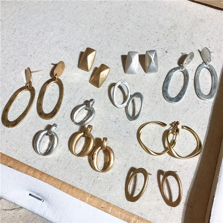 AOMU простые корейские золотые металлические серьги-кольца Aros большие круглые серьги для женщин геометрические серьги-обручи сережки Brincos Ювелирные изделия подарок