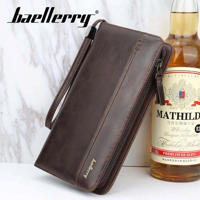 Baellery мужские кошельки с карманом для монет Длинный кошелек на молнии мужской