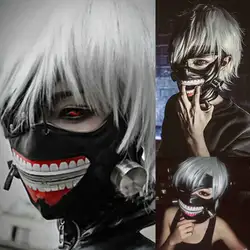 Прохладный 1 шт. Токио вурдалак Косплэй Kaneki Кен маска регулируемый ремень Halloween Party Опора аниме маска
