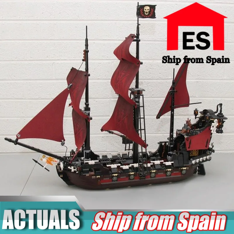 

16009 Pirates Of The Caribbean Queen Anne's Reveage boat Model Compatible with Lego 4195 Building Blocks Brick kids Toys