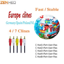 Melhor HD AV Cable Europa Cline 1 ano Clines Server 4 ou 7 linhas de TV Por Satélite Receptor DVB-S2 Decodificador Espanha Alemanha NL V7