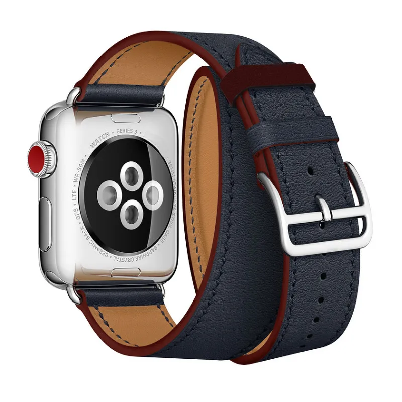 Ремешок для часов из натуральной кожи для Apple Watch с 4 ремешками для Apple Watch Series 1 2 3 iWatch Herme Watch браслет 38-44 мм