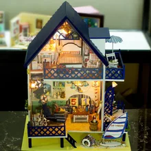 Большой размер кукольный домик DIY деревянный Miniatura кукольный дом мебель ручной работы 3D вилла миниатюрный кукольный домик игрушечная Сборная модель 13016
