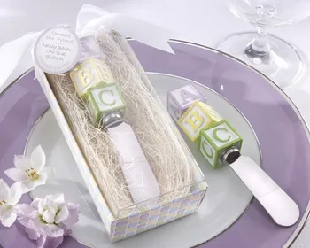 

baby shower party favor gift and giveaways for guest --New Baby on the Block Alphabet Block Spreader 80pieces/lot