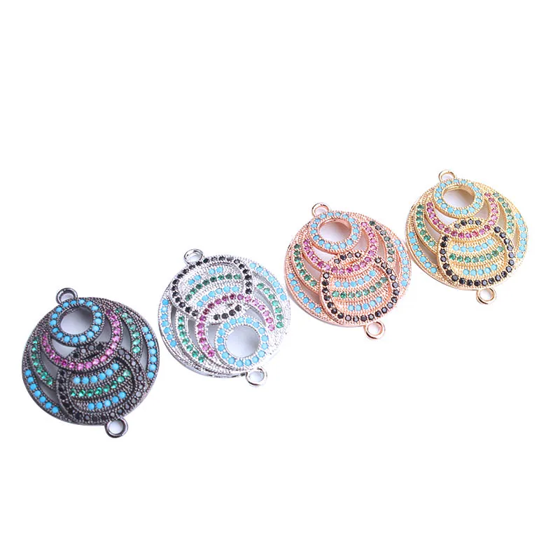 

1pc 21*26mm Micro Pave CZ zircon turquoise charms connectors for women diy bracelet necklace pendant jewelry accessories