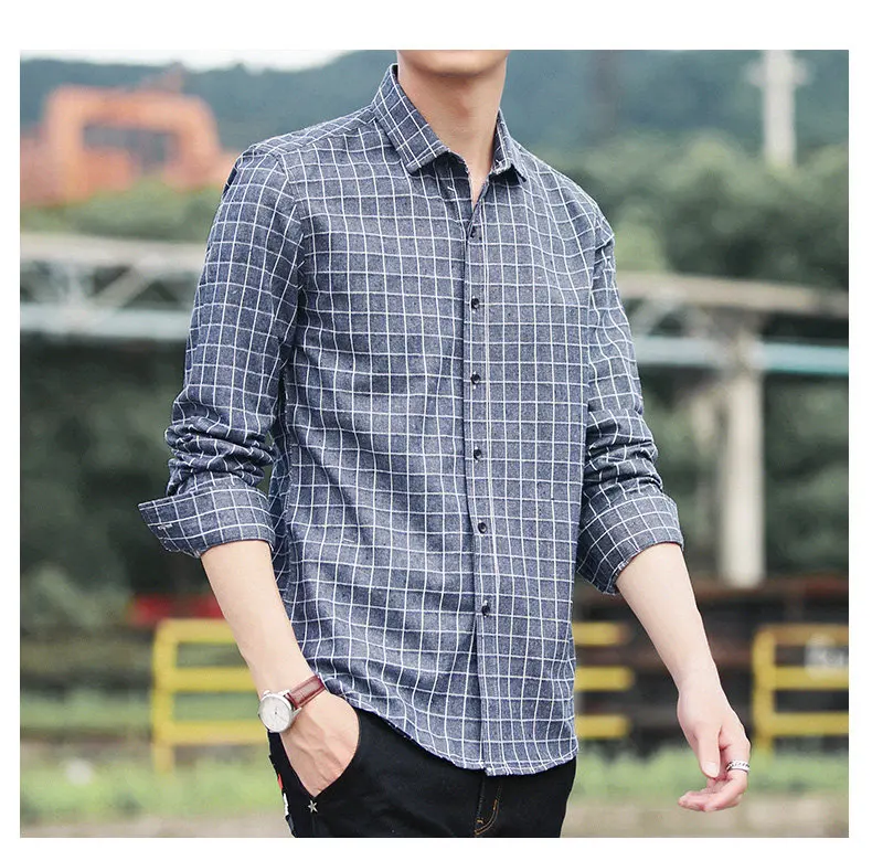 4Colors Plaid shirts men long sleeve casula 2017 autumn spring new cotton male shirts plus size M-4XL Muls Brand Clothing MS101-13