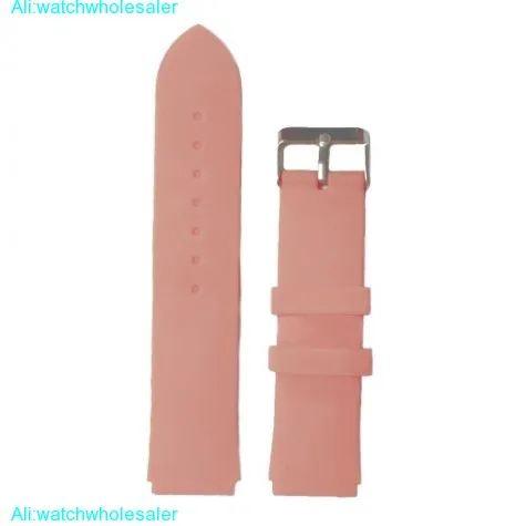 22mm Charm Light Pink Silicone Jelly Rubber Ladies Watch Band Straps WB1061U22JB