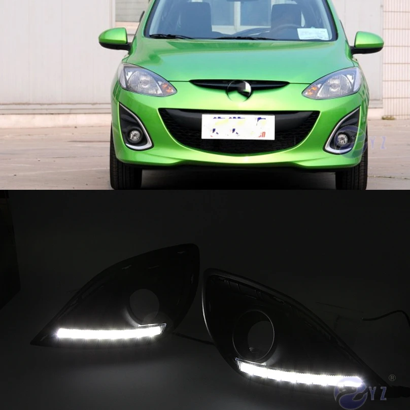 Car Flashing 2 Pcs DRL For Mazda 2 Mazda2 2014 2013 2012 LED DRL
