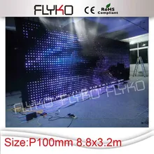 P100MM 3X8 м AliExpress rgb led Крытый мягкие светодиодные видеостены